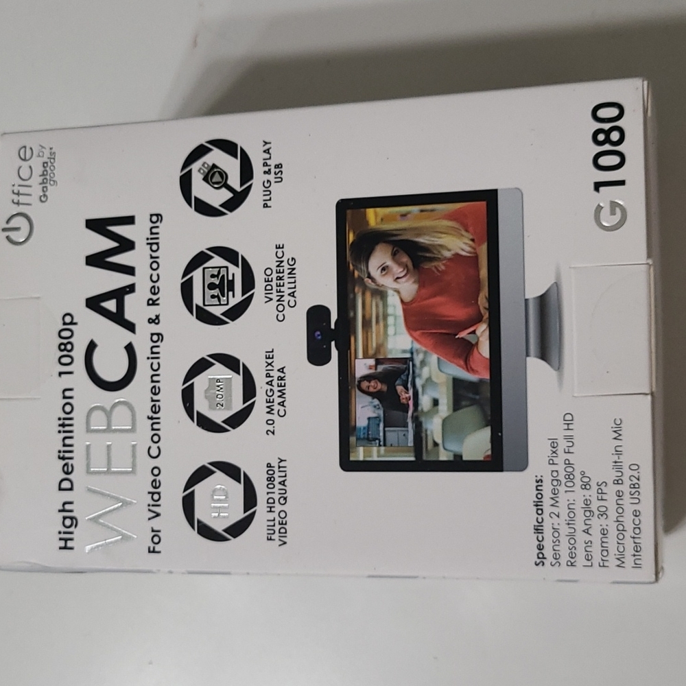 GabbaGoods High Definition 1080p Webcam for Video Conferencing & Recording G1080